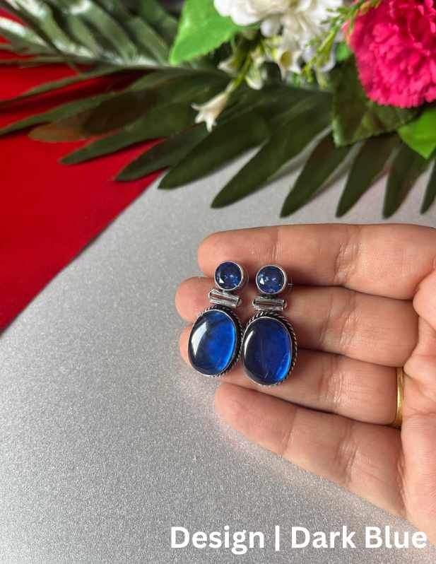 Small Stone Earrings maroon