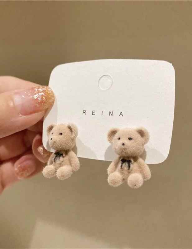 Teddy Bear Earrings brown